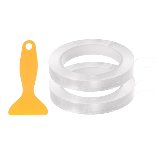 HARFINGTON 2pcs Caulk Strip Tape Clear 0.6" x33Ft Waterproof Sealing Tape with Sealing Tool for Kitchen Cooktop Sink Bathtub Shower Toilet