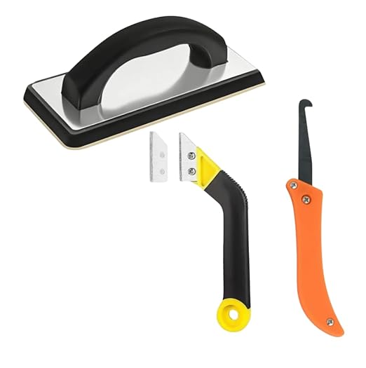 Grout Float and Grout Removal Tool Kit, Tile Grout Float with Non-Stick Rubber Pad, Grout Saw with 2 Blades, Hand Grout Removal Tool for Tile Cleaning and Repair