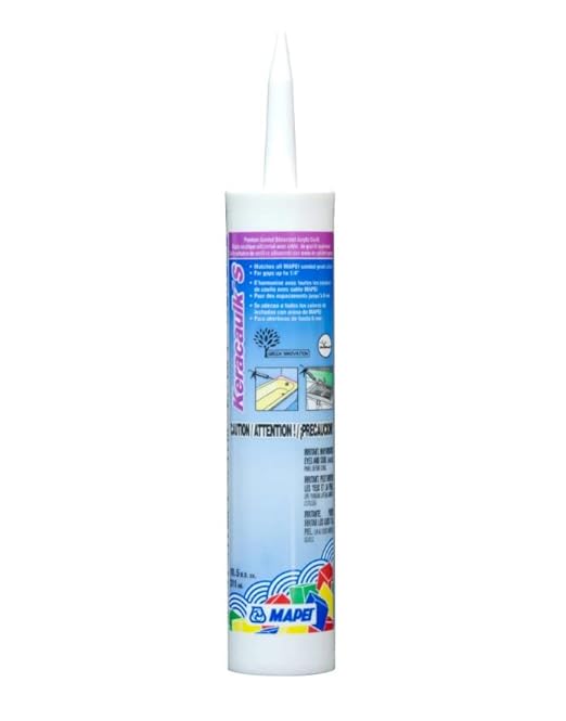 Mapei Keracaulk S Premium, Paintable, Sanded, Siliconized Acrylic Caulk, Expertly Formulated to Match Grout Colors, 10 oz., 5047 Charcoal- Sanded