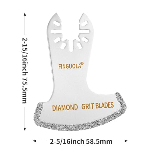 Oscillating Tool Blades, Diamond Carbide Multi Tool Blades for Grout Removal and Soft Tile Cut, Semi Circle Finger Segment Swing Grit Grout Oscillating Saw Blades (8PCS Swing Set)