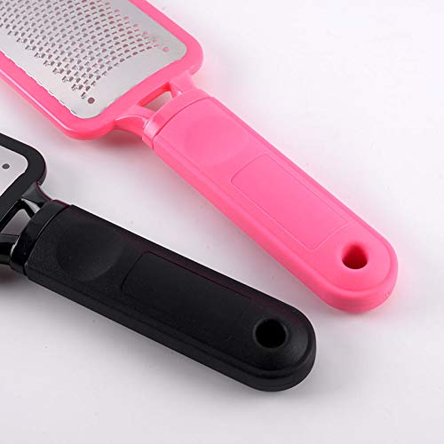 JISTL Foot File Colossal Foot Rasp Stainless Steel Pedicure Metal Surface Foot Care Tool,Foot Rasp Eliminate Feet Cracked Dead Thick Dry Hard Skin (Pink&10.6")