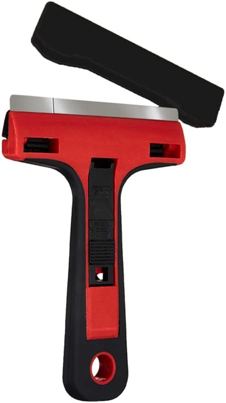 ALLWAY GTS-G Soft-Grip Glass & Tile Scraper with Snap-On Blade Guard, 4"