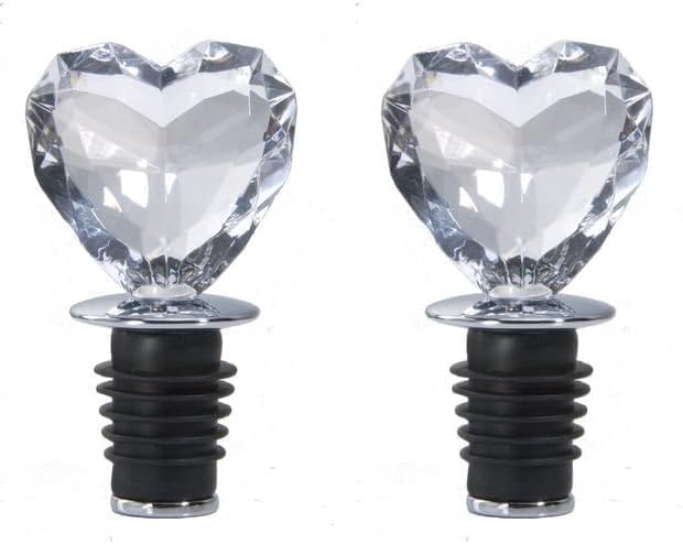 Prodyne Acrylic Heart Bottle Stopper (Clear) (Pack of 2)