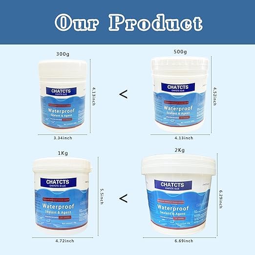 Waterproof Glue,Invisible Agent,Strong Waterproof Transparent Sealant,for Bathroom, Kitchen, Garden, Roofs, Walls (2, Kilograms)
