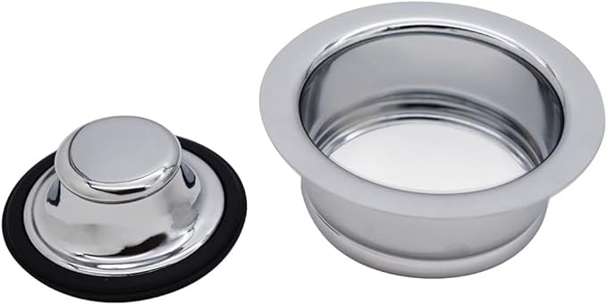 Westbrass D2089-26 4-1/4" Kitchen Sink Waste Disposal Drain Flange and Stopper, Polished Chrome