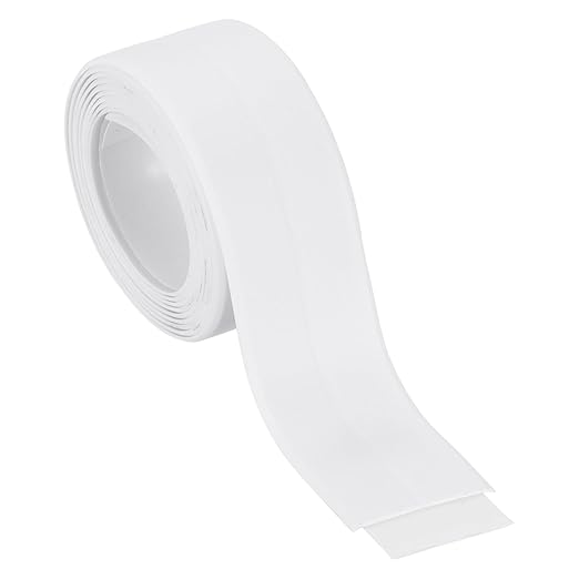PATIKIL 1" x 3.3 ft Caulk Tape, Caulk Strips PVC Self Adhesive Caulking Tape Waterproof Edge Protectors for Bathroom Accessories Kitchen Countertop, White