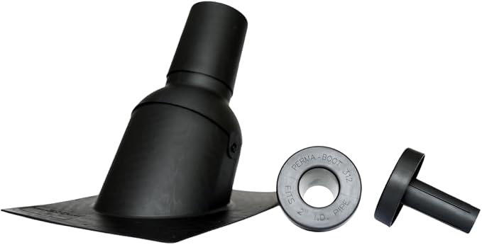 Pipe Boot Repair Flashing Adjustable 1.5 in. I.D. to 3 in. I.D. Vent Pipe in Black