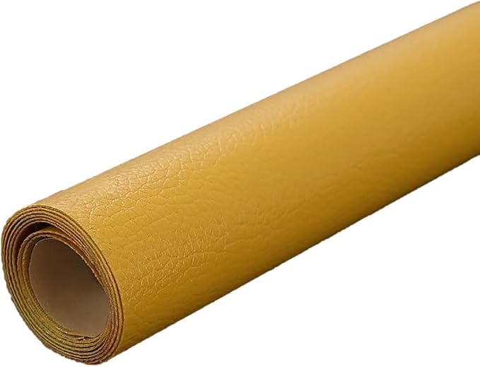 Yellow Leather Repair Patch, 53.9 x 13.7 Inch Self Adhesive Leather Repair Tape, Large Vinyl Leather Repair Kit for Furniture, Car Seats, Sofats, Couch, Office Chair