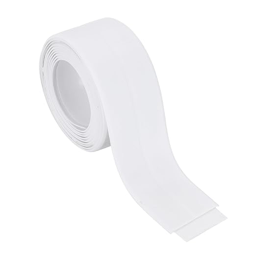 PATIKIL 1" x 6.6 ft Caulk Tape, Caulk Strips PVC Self Adhesive Caulking Tape Waterproof Edge Protectors for Bathroom Accessories Kitchen Countertop, White