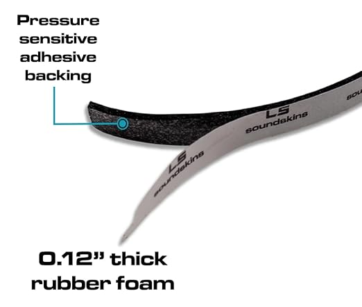 Soundskins Silent Insulation Strip Sound Deadening Closed Cell Acoustic Foam Tape SSK-Strip Rubber Closed Cell Foam (1/2" x 17 ft)