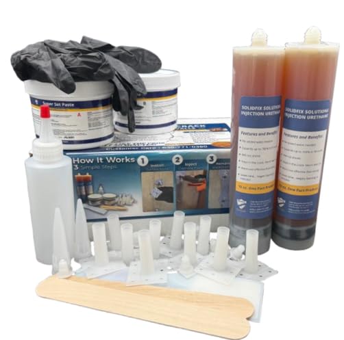 Concrete Crack Injection Kit – DIY Basement Wall Crack Repair – Polyurethane Leak Seal System – Stops Active Water Leaks in Foundation Walls – Easy No-Dig Injection Repair Kit - Ideal for DIY Projects
