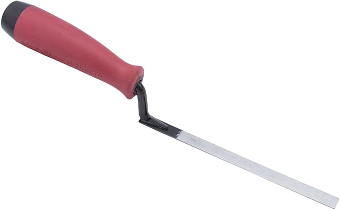 MARSHALLTOWN QLT Tuck Pointer, 6 3/4 x 1/2 Inch, Soft Grip Handle, Tuck Pointing Trowel for Brick and Mortar Joints, TPSG655