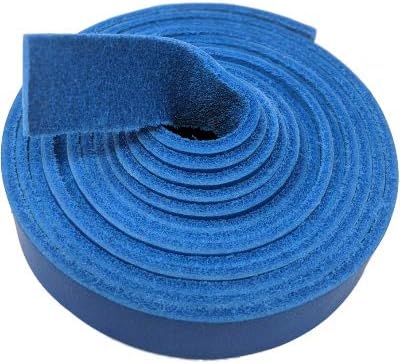 TOFL Genuine Leather Strap | Top Grain Cowhide Strip – Sky Blue | 72" L x 5/8" W x 1/16" Thick | Suede Backing | Leather Craft Supplies | Leatherworking & DIY Repair Projects | 4-5 oz
