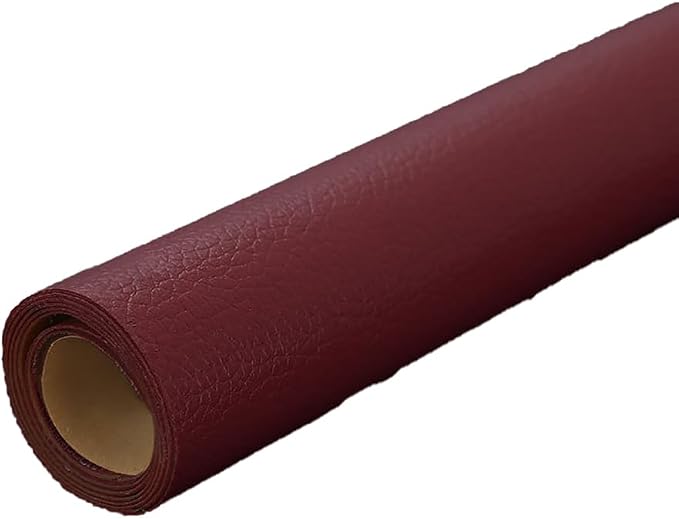 Burgundy Leather Repair Patch, 53.9 x 13.7 Inch Self Adhesive Leather Repair Tape, Large Vinyl Leather Repair Kit for Furniture, Car Seats, Sofats, Couch, Office Chair