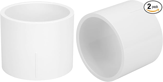 2Pack 3" PVC DWV Repair Coupling Adapter Pipe Fittings (Socket x Socket) SCH40 3Inch PVC Slip Coupling Connectors for Drain, Waste, Vent