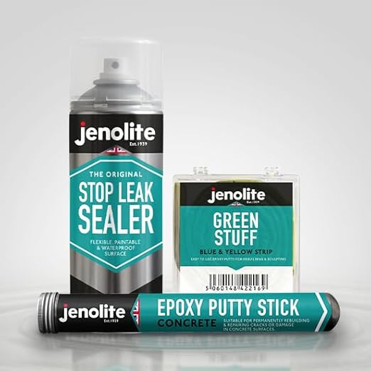 JENOLITE Stop Leak Sealer Spray White 400ml. Waterproof Sealant for Gutters and Flat Roofs. Leak Sealer for Pipe Leaks & Surface Crack, Indoor & Outdoor Repair Spray. Made in Britain