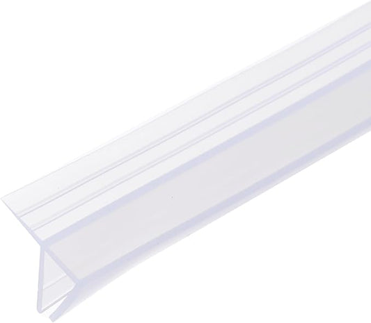 uxcell Shower Door Side Seal, F-Type Shower Door Sweep for 5/16" Glass 130" Long Silicone Frameless Glass Door Seal Strip, Stop Shower Leaks, Clear