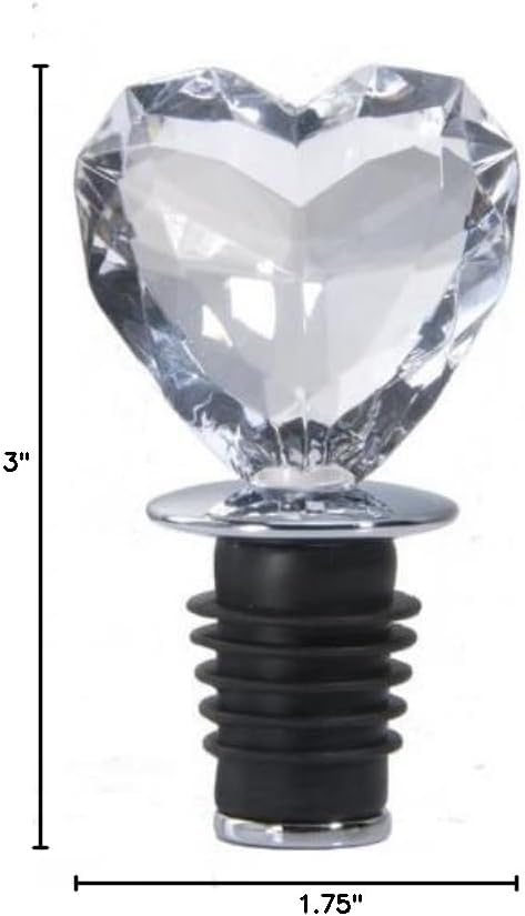 Prodyne Acrylic Heart Bottle Stopper (Clear)