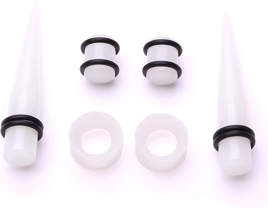 JieyueJewelry 50/54 Pieces Ear Stretching Kit 14G-00G Acrylic Tapers and Plugs + Silicone Tunnels - Ear Gauges Expander Set Body Piercing Jewelry