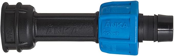 Watts AFA34 ANKA Series High Pressure Poly-Pipe Female NPT Adapter, 3/4" x 3/4" Black Fitting w/Blue Tapered Nut Seal, High Grade Glass Fiber Reinforced Nylon, Agriculture & Irrigation