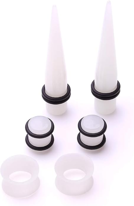 JieyueJewelry 50/54 Pieces Ear Stretching Kit 14G-00G Acrylic Tapers and Plugs + Silicone Tunnels - Ear Gauges Expander Set Body Piercing Jewelry