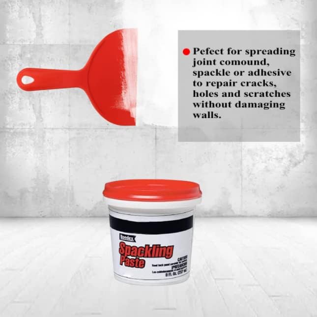 Plastic Putty Knife Set 3-Piece – 1.5", 3", 6" Heavy Duty Flexible Scraper, Multipurpose Spackle Knife for Drywall Repair, Caulk Smoothing, Adhesive Sticker Remover, Non-Scratch for Glass and Tile