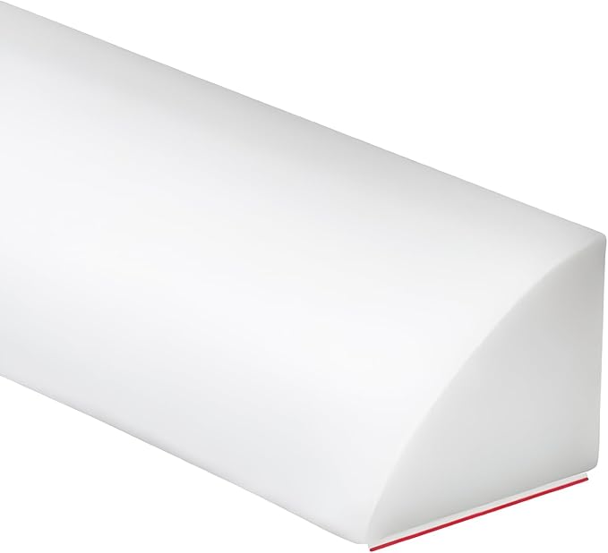 Duzzy 158 Inch Flexible Quarter Round Molding, Silicone Rubber Peel and Stick Shower Water Barrier Suitable for The Shower Corner or Kitchen Countertop Sink and Cooktop