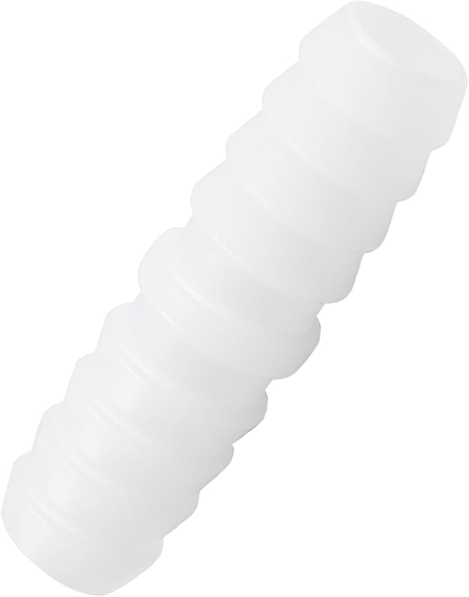 12Pcs 3/8" x 3/8" Plastic Hose Barb Fittings, Barbed Splicer Mender Joint Adapter Union Connectors for Aquarium, Household, Fuel, Gas, Liquid, Air Hose Repair