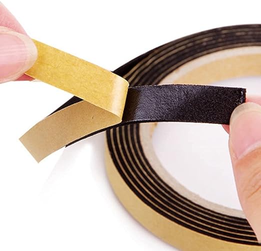 Kitchen Self Sealing Adhesive Tape Dust Waterproof Sealing Strip Caulk Trim Stripe Closed Cell Seal Mounting Tape for Bathroom Shower Tub Toilet Window Kitchen Sink Sealing (1PC) (Black) (Black)