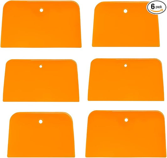 6 PCS Body Filler Spreaders, 4, 5, 6 Inch Reusable Auto Body Fillers Plastic Spreader, Automotive Body Filler Spreader for Applying Fillers Paint Repairs Putties Glazes Caulks