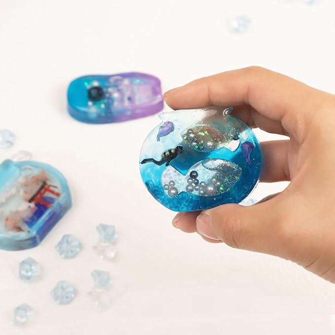 Resin Shaker Silicone Molds and Seal Films Casting Set Pack of 12 Enchanted Japanese Jewelry Charm Koinobori Mt Fuji Goldfish Bowl