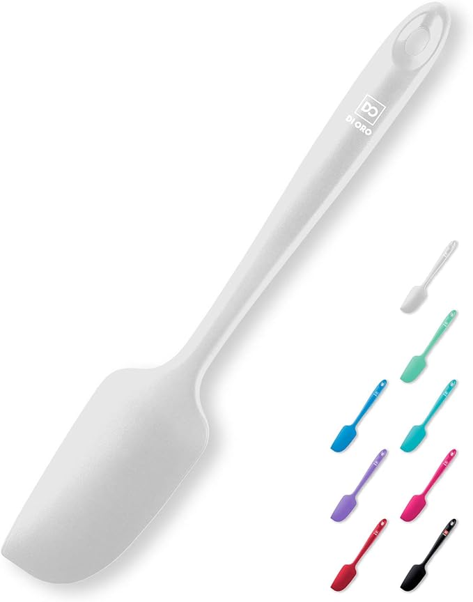 DI ORO Mini Spatula - Small Spatulas Silicone Heat-Resistant up to 600°F - Silicone Kitchen Scraper for Baking & Cooking BPA Free - Mixing Spatula Dishwasher Safe - Nonstick Cookware Safe (Stone)