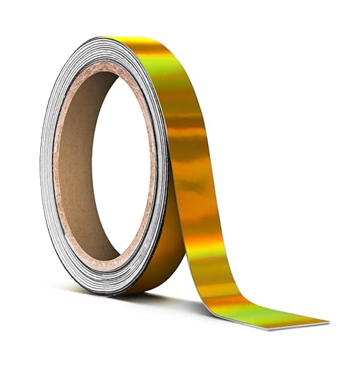 VViViD Holographic Gold Chrome Pinstripe Vinyl Tape Roll (¼” x 25ft)