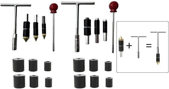 FABsULETTA Stainless Steel Hot Melt Water Stop Pin Kit, PPR Pipe Repair Tool Set with RuBsBser Rings for Concrete SlaBs and Through Wall Leaks(B)