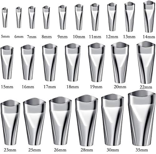 Hotop 23 Pieces Caulking Finisher Kit Caulk Nozzle Applicator Stainless Steel Sealant Finishing Tool Caulk Nozzle Finisher Kit for Kitchen Bathroom Window, 23 Sizes