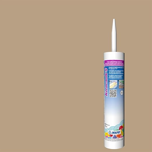 Mapei Keracaulk S Premium, Paintable, Sanded, Siliconized Acrylic Caulk, Expertly Formulated to Match Grout Colors, 10 oz., 5044 Pale Umber- Sanded
