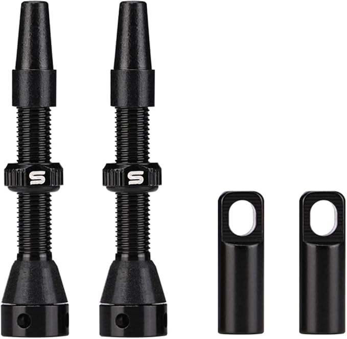 Tubeless Value Stems 40mm 44mm Premium No Leak Tubeless Presta Valve Stems Kits with Integrated Value Core Remover Tool and Valve Stem Caps Fit Most Bicycle Tubeless Rims Pair