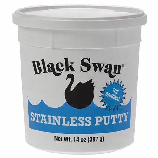Black Swan Stainless Stay Soft Plumbers Putty, 14oz - Crack-Resistant, Ideal for Sink Drain, Faucets & Fixtures, Stretchable Plumbers Putty