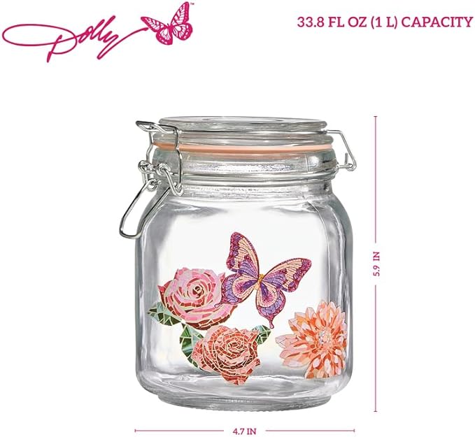 Dolly Parton Preserving Clamp Jar, 33.8 oz (1000ml), Pink