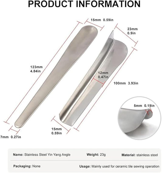 6 Pack Tile Grout Finishing Tool Spreader Spatulas Applicator Streamline Caulk Spatula Stainless Steel Concave and Convex Caulking Spatulas Tool Set for Silicone Sealant Caulk Grout Sealer