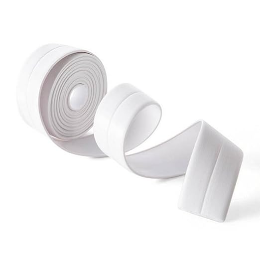 Daycount Tape Caulk Strip Seal for Toliet Bathtub, Sink, Kitchen, Wall Edge, Self Adhesive Corner Liner 126''x1.57'' (White)