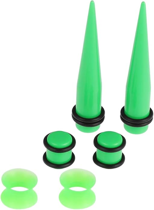 JieyueJewelry 50/54 Pieces Ear Stretching Kit 14G-00G Acrylic Tapers and Plugs + Silicone Tunnels - Ear Gauges Expander Set Body Piercing Jewelry