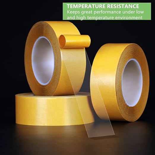 Ultra-Thin Clear Double Sided Tape 1 Inch x 82 Feet Heavy Duty Transparent Two Sided Mounting Tape for LED Strips, LCD Screen Repair, Woodworking, Crafts, Posters, Scrapbook, Clothes, Residue Free