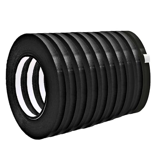 WOD Black Produce Poly Bag Sealing Tape, 3/8 inch x 180 yds. (Pack of 10) for Packaging and Sealing of Meat, Gifts, or Ice Bags BSTC24PVC