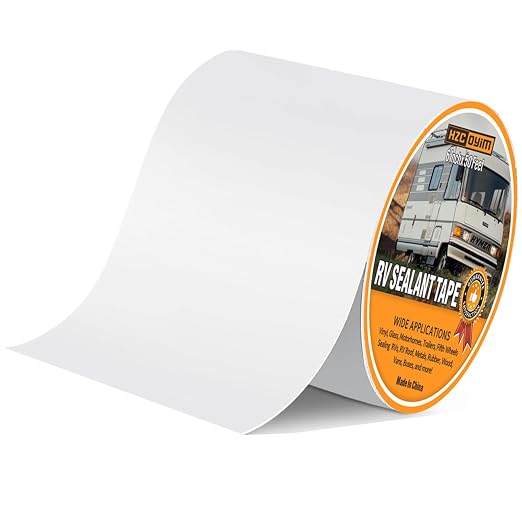RV Roof Tape, RV Sealant Tape White, 6" x 50' Weatherproof, UV-Resistant Roofing Tape, RV Camper Roofing Repair Sealant Tape for Camper, Boat Sealing, Window, Truck Stop Camper Roof Leaks (6in x 50ft)