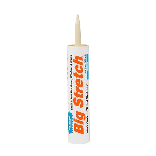 Sashco 10002 10.5oz Big Stretch Acrylic Latex High Performance Caulking Sealant, 10.5 oz Cartridge, Almond