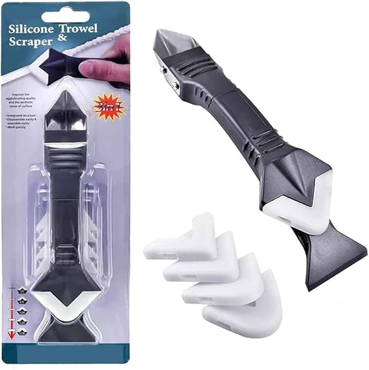 Generic 3 in 1 Silicone Caulking Tool | Caulk Removal Tool | Grout Removal Tool | Caulk Removal Tool for KitchenBathroom, Windows and Sink Joints (Stainless Steel Head)