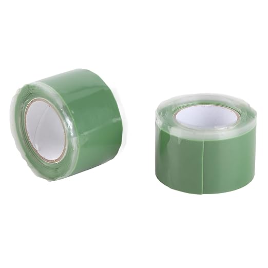 Self Fusing Silicone Tape High Temperature Adhesive Tape for Plumbing Repairs Hose Leak Fixing 2 Rolls 1.5m x 2.5cm (Green)