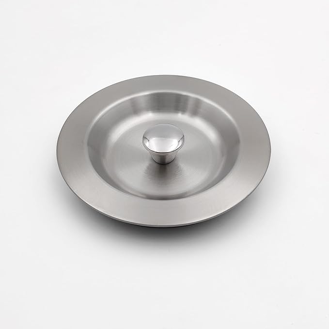 GZILA Kitchen Sink Stopper Replacement, Sealing Lid Sink Drain Stopper for 3-1/2 Inch Standard Drains Assembly, 304 Stainless Steel with Rubber Gasket, Brushed Nickel