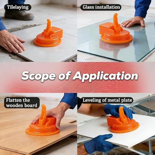 Floor Gap Fixer Tool, Heavy Duty Laminate Floor Suction Cup Repair Tool, for Laminate, Wood, Tile, Vinyl Floor Gap Repair Tool - Durable, Compact, & Efficient Flooring Tools (Orange)